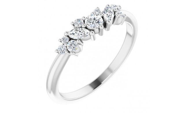 Platinum 1/3 CTW Diamond Multi-Shape Ring - 123930603P