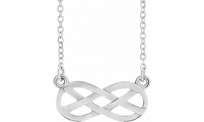 14K White Infinity-Inspired Knot Design 18 Necklace - 86312101P