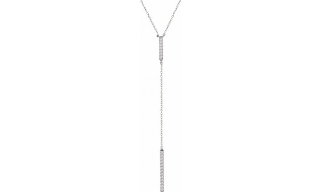 14K White 1/5 CTW Diamond Bar Y 16-18 Necklace - 65229960000P