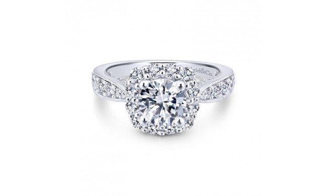 Gabriel & Co. 14k White Gold Entwined Halo Engagement Ring - ER12840R4W44JJ