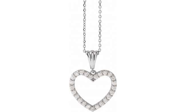 14K White 1/2 CTW Diamond Heart 18 Necklace - 67533101P