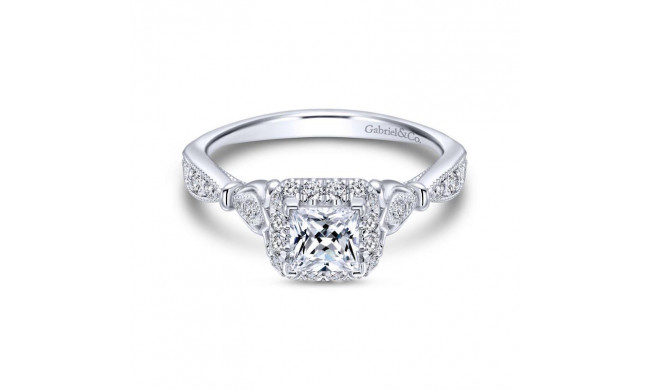 Gabriel & Co. 14k White Gold Victorian Halo Engagement Ring - ER11312S2W44JJ
