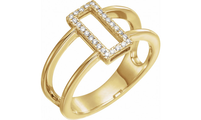 14K Yellow .10 CTW Rectangle Geometric Diamond Ring - 65231960001P