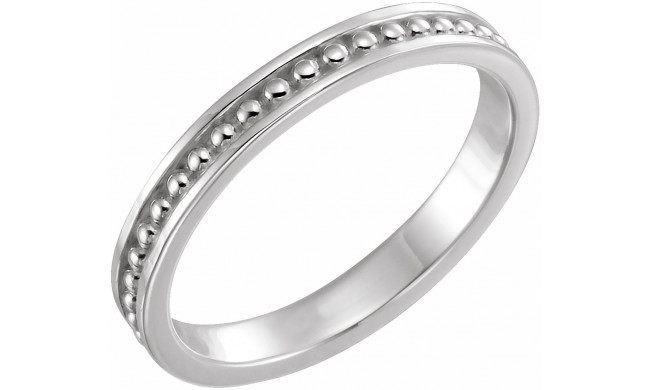 14K White Stackable Bead Ring - 509281003P