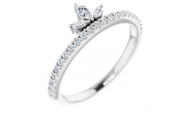 14K White 1/3 CTW Diamond Stackable Crown Ring - 123821600P