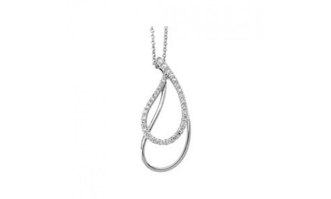 14K White 5/8 CTW Diamond Paisley 18 Necklace - 6603760001P