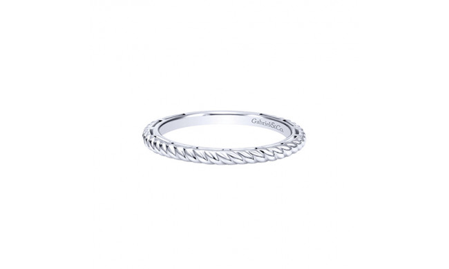 Gabriel & Co. 14k White Gold Twisted Rope Stackable Ring