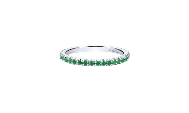 Gabriel & Co. 14k White Gold Emerald Stackable Diamond Ring