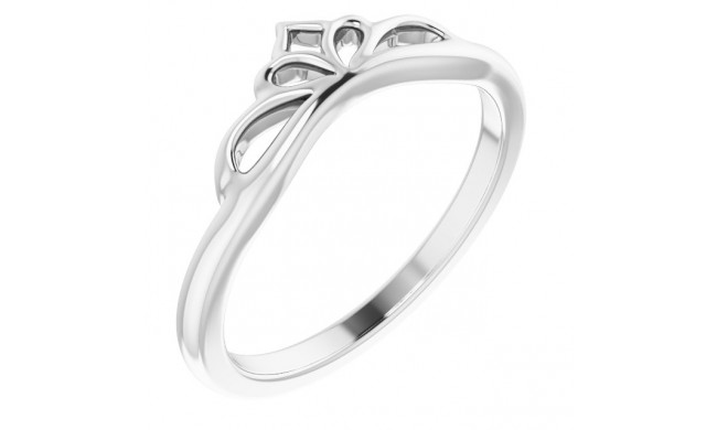 14K White Stackable Crown Ring - 52047101P