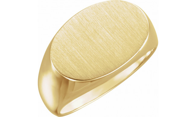 10K Yellow 18x12 mm Oval Signet Ring - 91218568P