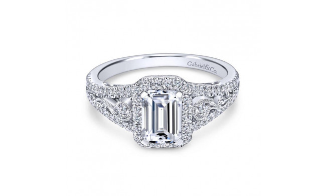 Gabriel & Co. 18K White Gold Contemporary Halo Engagement Ring - ER7740W84JJ