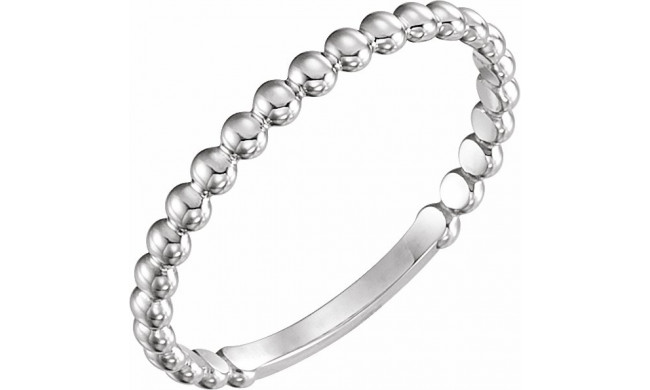 14K White 2 mm Stackable Bead Ring - 516081001P