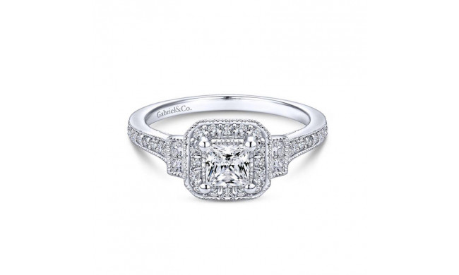Gabriel & Co. 14k White Gold Victorian Halo Engagement Ring - ER10510S0W44JJ