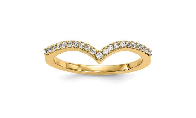 Quality Gold 14k Yellow Gold Diamond V Ring