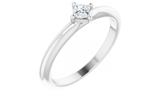 14K White 1/6 CTW Diamond Solitaire Ring - 124566102P