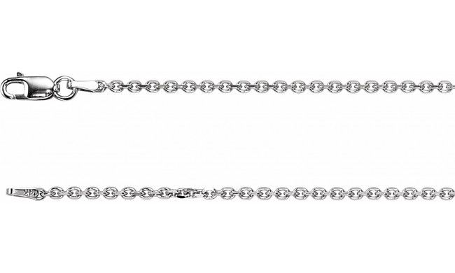 14K White 1.75 mm Solid Diamond-Cut Cable 7 Chain - CH125244302P
