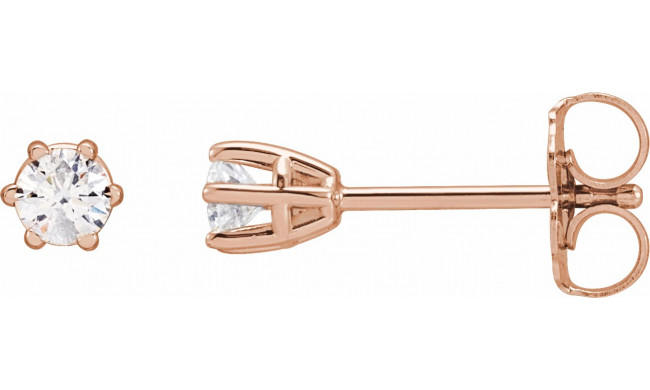 14K Rose 3 mm I2 1/5 CTW Diamond 6-Prong Wire Basket Earrings - 292366034P