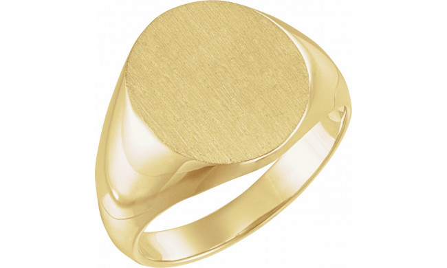 10K Yellow 16x14 mm Oval Signet Ring - 9320113050P