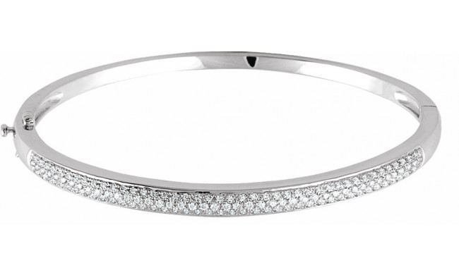 14K White 1 CTW Diamond Pave' Bracelet - 65157860000P