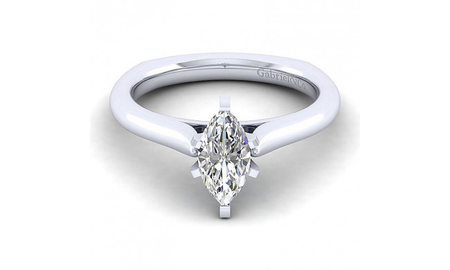 Gabriel & Co 14K White Gold Allie Solitaire Diamond Engagement Ring - ER6623M4W4JJJ