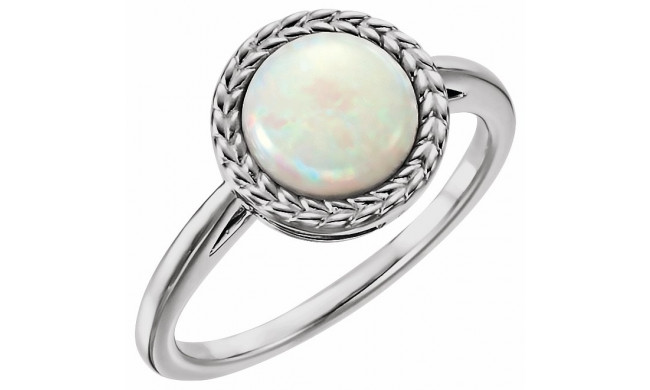 14K White Opal Ring - 718046000P