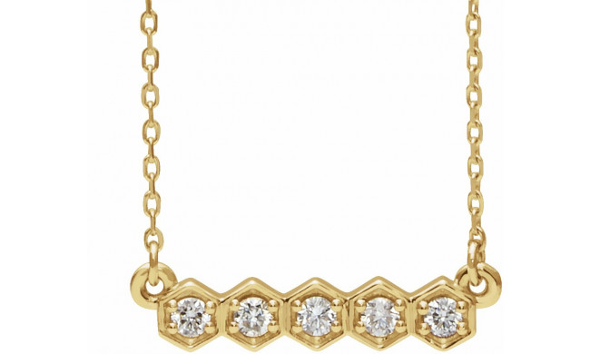 14K Yellow 1/5 CTW Diamond Bar 16-18 Necklace - 86609606P
