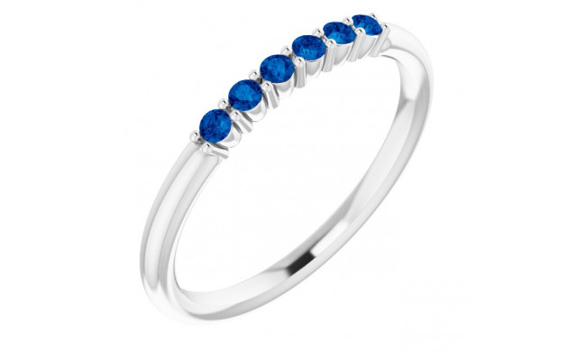 14K White Blue Sapphire Stackable Ring - 123288632P