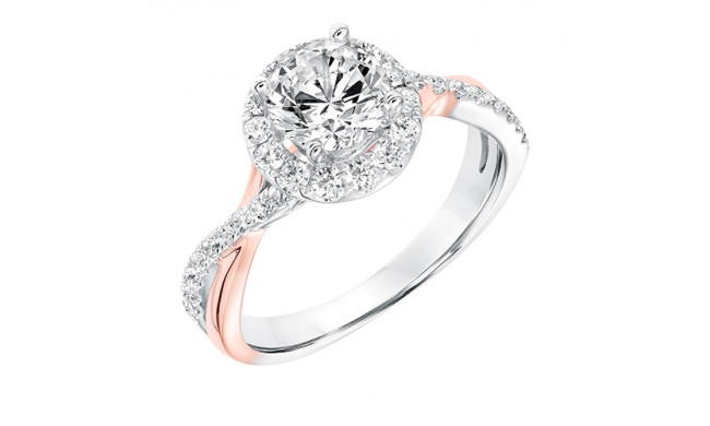 Goldman 14k Two Tone Gold 0.32ct Diamond Semi Mount Engagement Ring