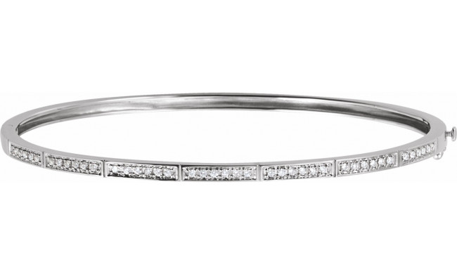 14K White 1/3 CTW Diamond Bangle Bracelet - 64187100417P