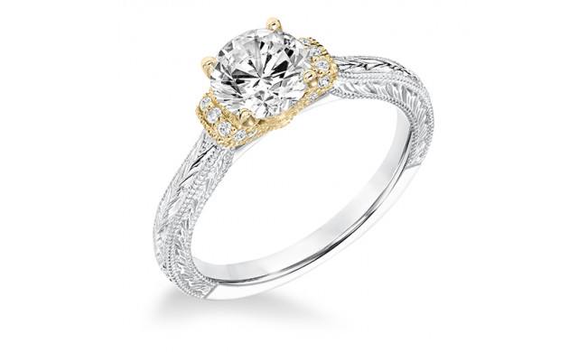 Goldman 14k Two Tone Gold 0.08ct Diamond Semi Mount Engagement Ring