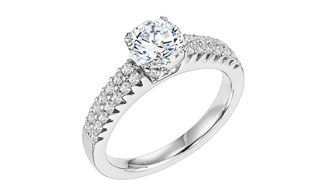 Goldman 14k White Gold 0.42ct Diamaond Semi-Mount Engagement Ring