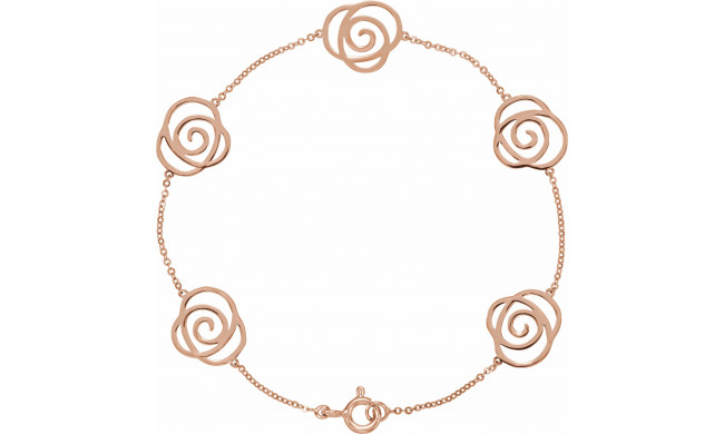 14K Rose Floral-Inspired Bracelet - 650102601P