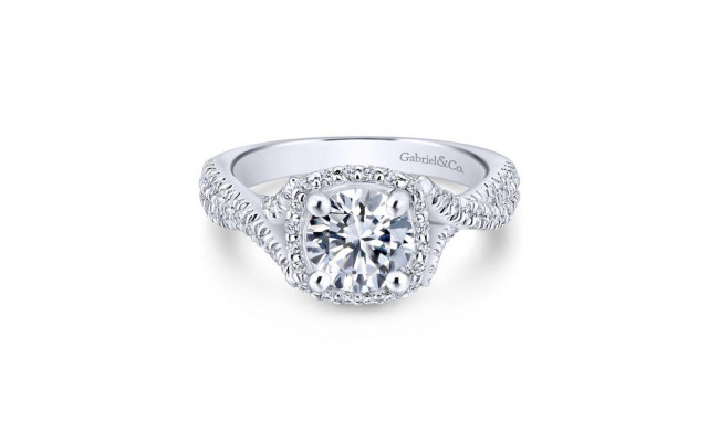 Gabriel & Co. 14k White Gold Rosette Halo Engagement Ring - ER12680R4W44JJ