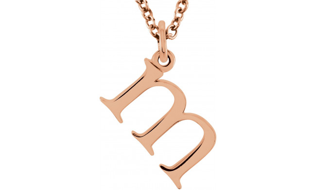 14K Rose Lowercase Initial m 16 Necklace - 8578070038P
