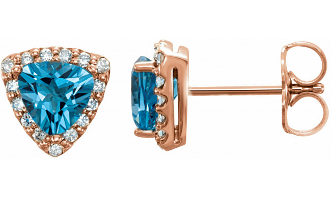 14K Rose Swiss Blue Topaz & .08 CTW Diamond Earrings - 862756002P