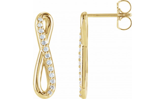 14K Yellow 1/8 CTW Diamond Infinity-Inspired Earrings - 87145601P