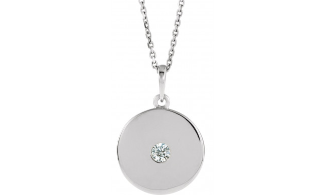 14K White 1/10 CTW Diamond Disc Necklace - 8651460059P