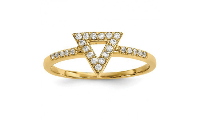 Quality Gold 14k Yellow Gold Diamond Triangle Ring
