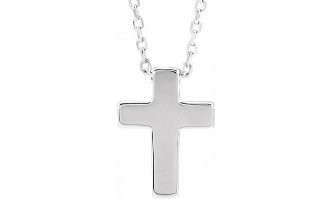 14K White Petite Cross 16-18 Necklace - R45397600P