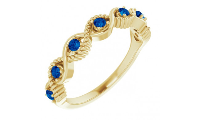 14K Yellow Blue Sapphire Stackable Ring - 720466025P