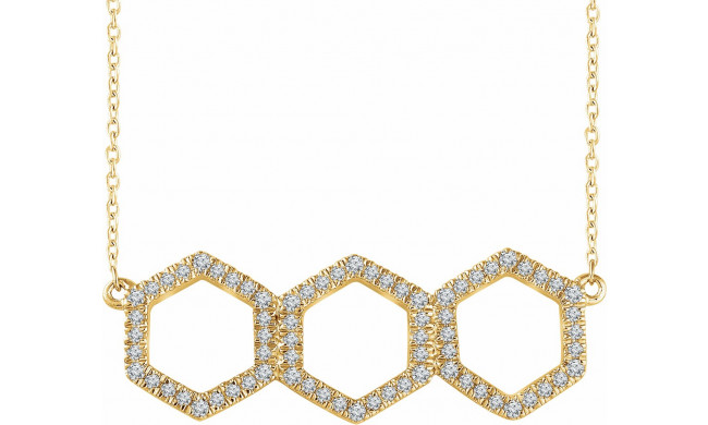 14K Yellow 1/4 CTW Diamond Geometric 16-18 Necklace - 65230960001P