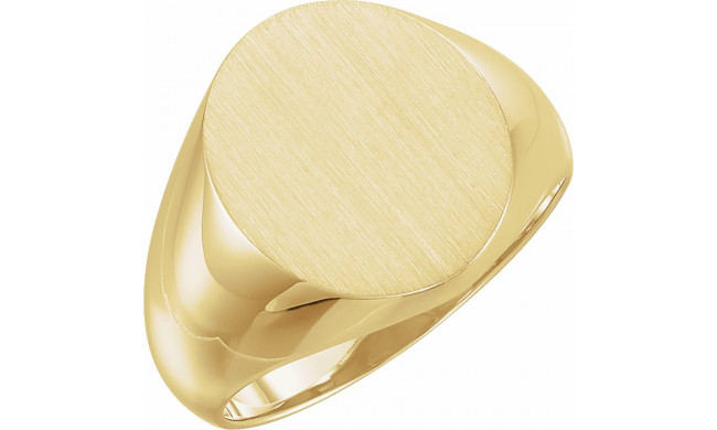 10K Yellow 16x14 mm Oval Signet Ring - 9600123828P
