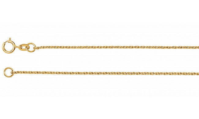 14K Yellow 1 mm Twisted Wheat 7 Chain - CH519242103P