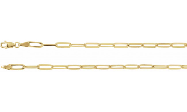 14K Yellow 3.85 mm Elongated Flat Link 7 Chain - CH1095600P
