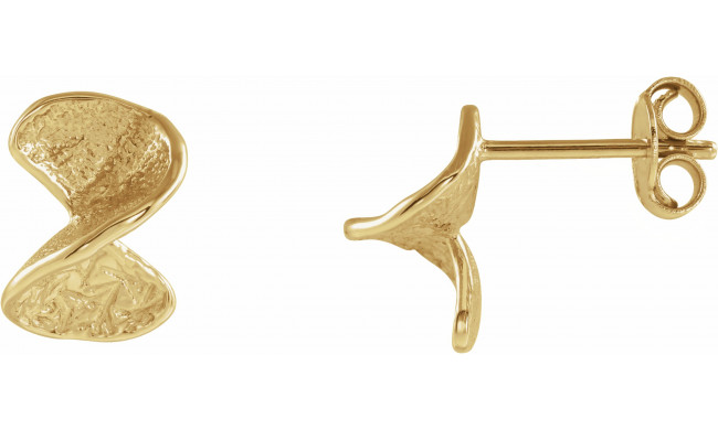 14K Yellow Twisted Stud Earrings with Backs - 653552100P