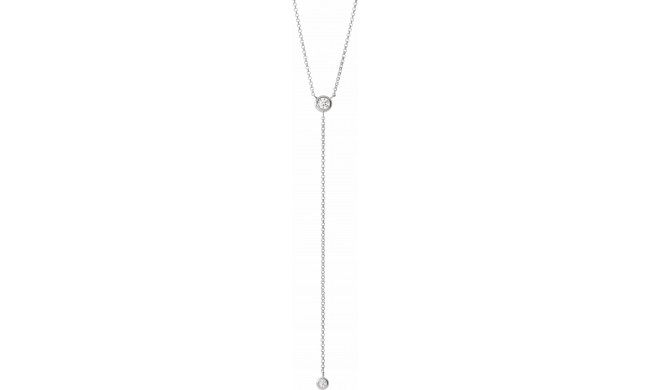 14K White 1/5 CTW Diamond Y 15-17 Necklace - 65346560000P
