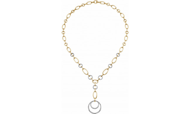 14K Yellow & 14K White 5/8 CTW Diamond 16 Necklace with 2 Drop - 6607760001P