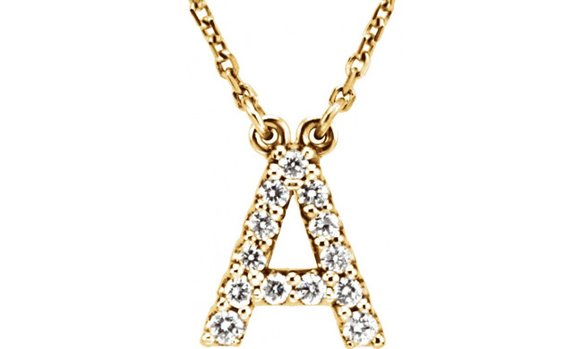 14K Yellow Initial A 1/6 CTW Diamond 16 Necklace - 67311126P