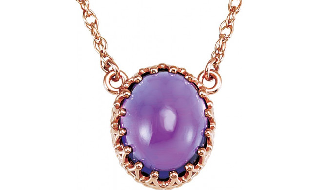 14K Rose 10x8 mm Oval Amethyst 18 Necklace - 283721021P