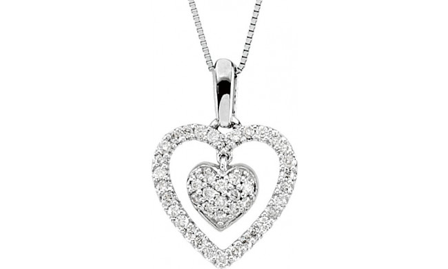 14K White 1/4 CTW Diamond Heart 18 Necklace - 67020101P